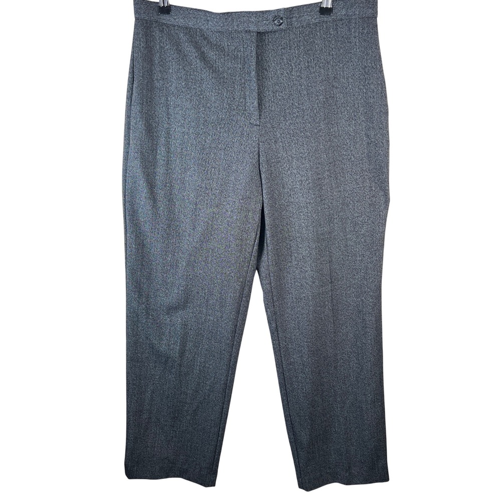 JM Collection Classic Womens Gray Dress Pants Size 16 Stretch Straight Leg